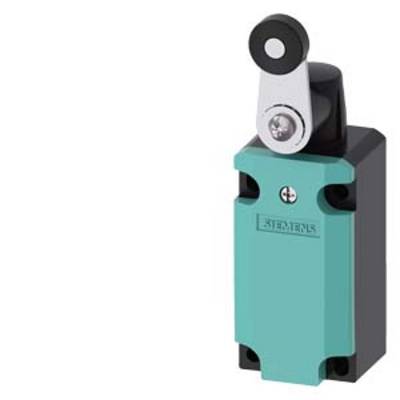 A turquoise limit switch with a pivoting lever on top; used in machinery for position detection.