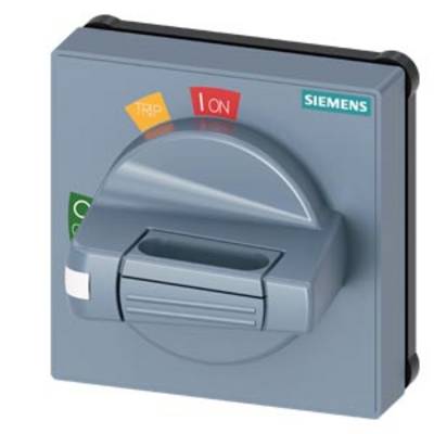 A grey Siemens switch with 'ON' and 'TRIP' markings in red and orange. It is used for controlling electrical equipment.