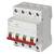 Siemens circuit breaker with four switches and green and red markings.