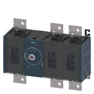 'Siemens NH fuse switch disconnector, three-phase, rotary handle in the "Off" position, used for safely isolating electrical circuits.'