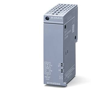 Industrial component: Grey electronic module for automation systems, with multiple connection points and labels.