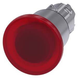 A large red emergency stop button, typically used to quickly shut down machines or processes in emergency situations.