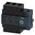 Circuit breaker with four switches and Siemens logo on the right side, grey housing with black rotary switch.
