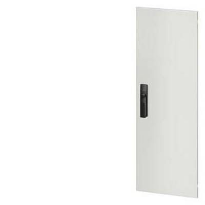 White door with a black handle, completely closed, against a light background.