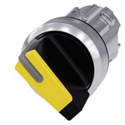 Yellow and black rotary switch in side view, used for controlling machines or devices.