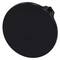 Black, round object, possibly a case component or a cover; no other visible characteristics.