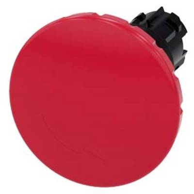 Red emergency stop button in side view, commonly used to quickly shut down machines or equipment.