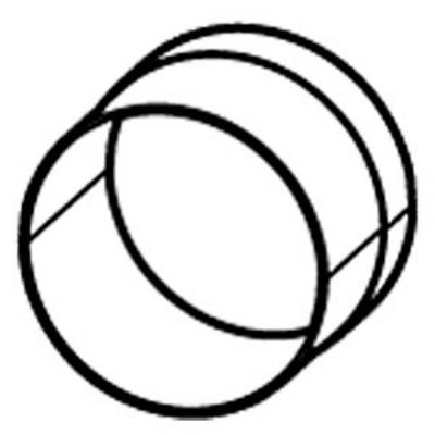 A simply drawn 3D cylinder with lines indicating depth and dimension, black on a white background.