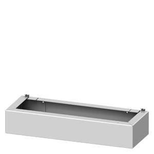 White rectangular metal box, open at the top.