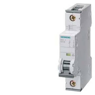 A single-pole circuit breaker by Siemens, Model 5SY4 106, suitable for use in electrical protective circuits.