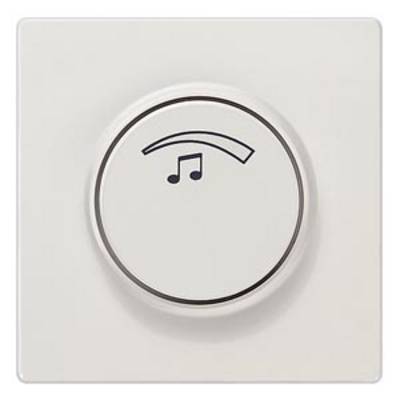 A volume control dial in the centre with a musical note symbol, indicating it is used for controlling audio or music.