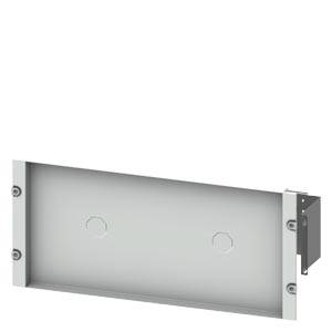 Metal mounting bracket for wall installation, rectangular with six screw holes, for securing electronic devices.