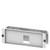 Rectangular cover plate with a central square opening and side mounting holes, for wall mounting.