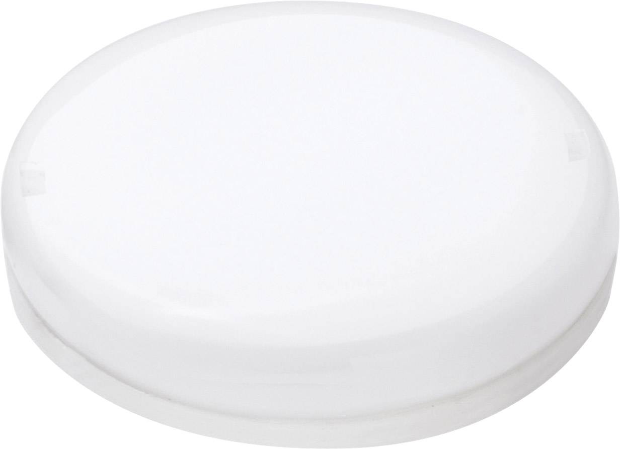 Round, white ceiling light with no visible details or embellishments. Minimalist design for contemporary interiors.