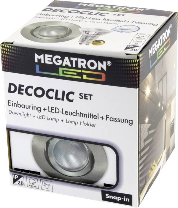 Megatron MT75404 MT75404 Flush mount light LED (monochrome) GU10, GU5.3 5.5 W Iron (brushed)