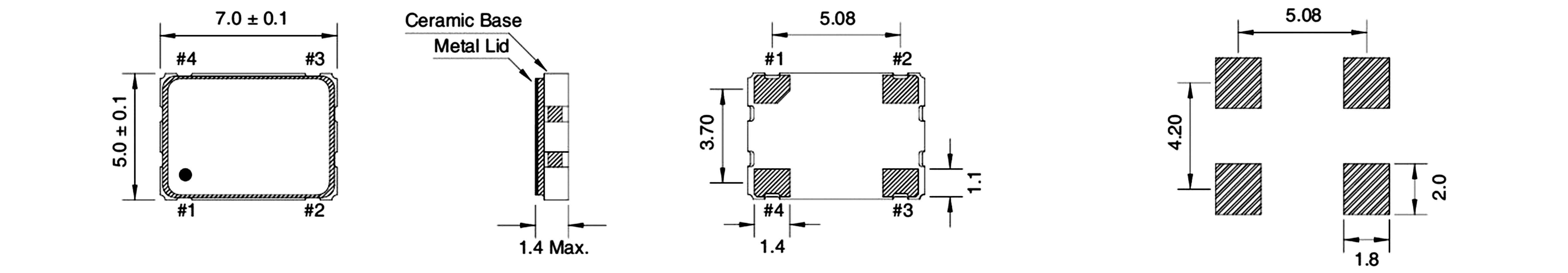 Qantek Crystal oscillator QX733B8.000000C15TM SMD 8.000000 MHz 15 pF 7.