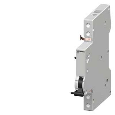 A Siemens circuit breaker, side view with lever and mounting holes, against a white background.