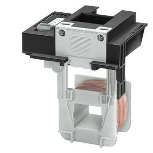 An electromagnetic contactor with a black housing and visible coil, commonly used in industrial control systems for power switching.