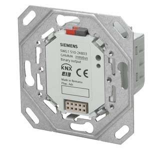 A Siemens KNX switching actuator with the inscription 'SWG1510-ZA803'. Silver metal base and plastic components for electrical installations.