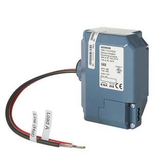 A Siemens valve actuator with cable connections, suitable for control systems. Housing has a label with technical data and verification marks.