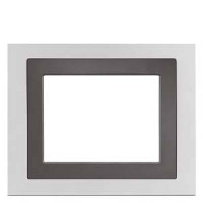 Empty picture frame with white border and black interior.