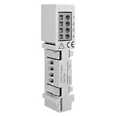 A modular plug connector with four connection sockets. CE marking and warning notice on the front. Brand logo at the bottom.