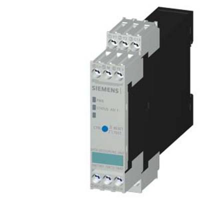 'Siemens relay module with grey housing and blue LED indicator in the top left. Suitable for controlling industrial processes.'