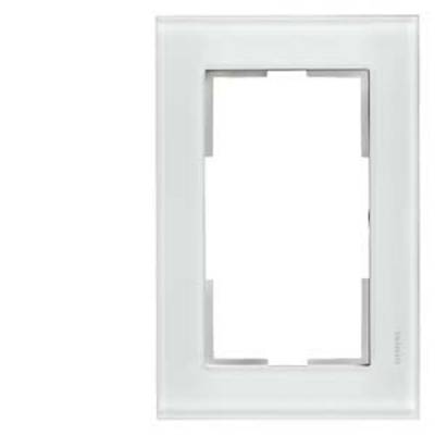 White plastic frame for light switch or socket, rectangular, without switch or socket.