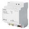 An IP gateway module for building automation with KNX and BACnet functionality. Manufacturer label and control indicators are visible.