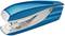 A blue Leitz stapler.