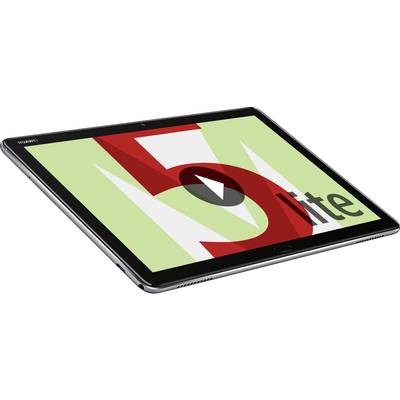 A tablet with a display showing a graphic featuring a large red number '5' and the word 'lite' on a green background.