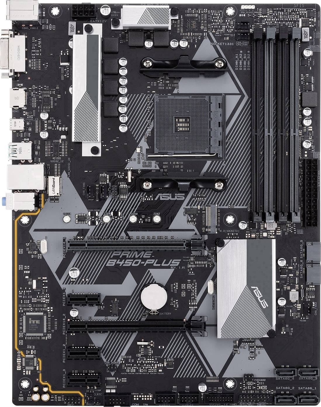 Asus Prime B450 Plus Motherboard PC base AMD AM4 Form factor details ATX Motherboard chipset AMD B450