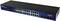A network switch with 24 Ethernet ports and 4 additional interfaces. Chassis in blue and black.