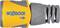 A yellow and grey hose connector with the blue 'Hozelock' printed marking. An arrow indicates the direction in which it should be connected.
