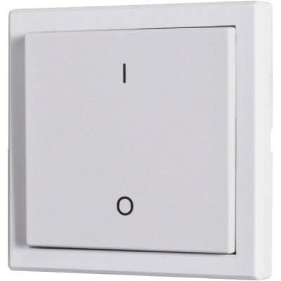A white rocker switch with 'I' symbols for on and 'O' symbols for off, typically used for controlling electrical devices.