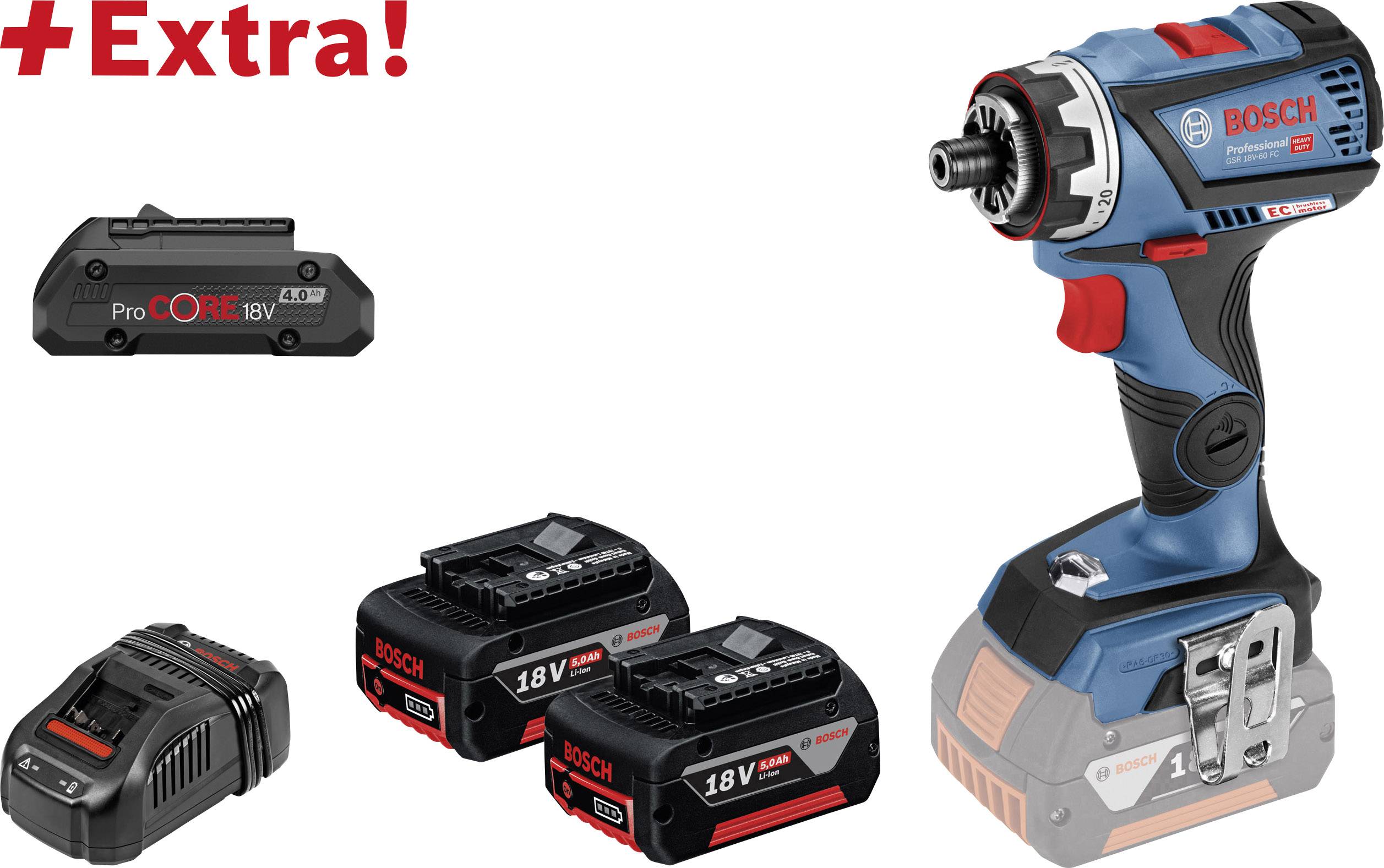 Bosch Professional GSR 18V-60 FC + ProCORE18V 4.0Ah 0615990K7K Cordless