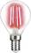 A light bulb with glowing red LED filaments, symbolising warmth and energy efficiency.