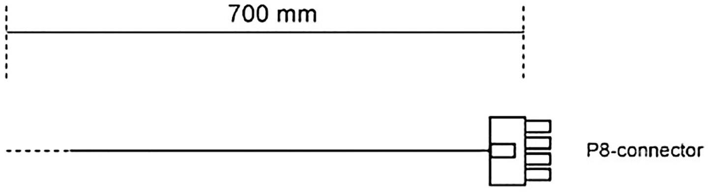 'P8 connector' with a cable length of 700 mm.