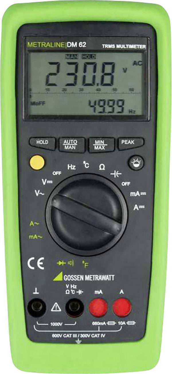 Gossen Metrawatt METRALINE DM 62 Handheld multimeter Digital CAT III 600 V, CAT IV 300 V Display (counts): 6600