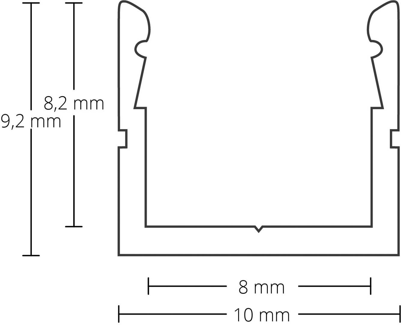 Galaxy Profiles 8101060 U-section rail Aluminium (L x W x H) 2000 x 7 x 8 mm 1 pc(s)-3