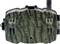 A camera with a camouflage-coloured housing and antenna, suitable for outdoor surveillance purposes.