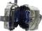 An open trail camera with visible batteries and memory card slots, mounted in a camouflage-coloured housing.