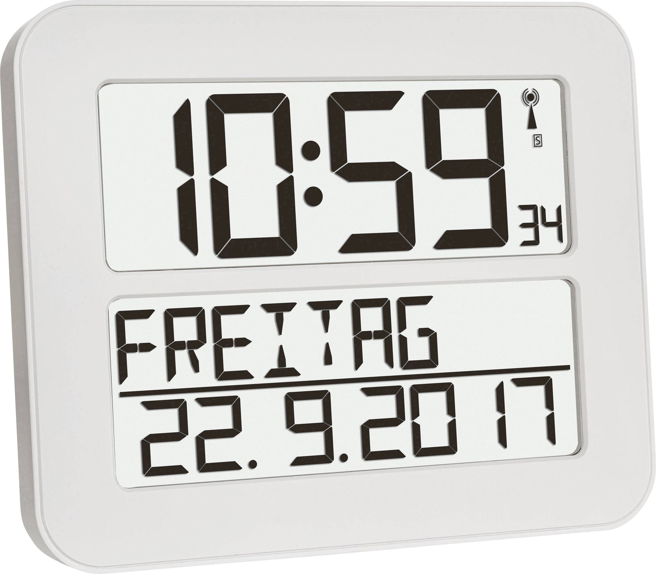 TFA Dostmann 60.4512.02 Radio Wall clock 258 mm x 212 mm x 30 mm White, Black Large display