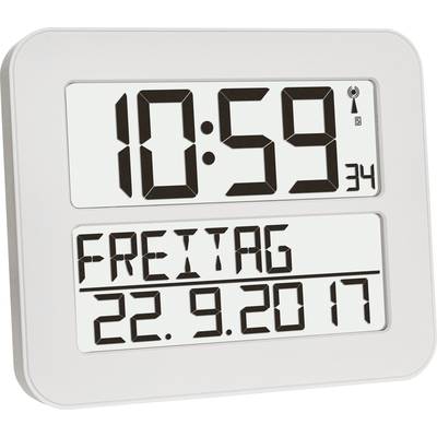 TFA Dostmann 60.4512.02 Radio Wall clock 258 mm x 212 mm x 30 mm White, Black Large display