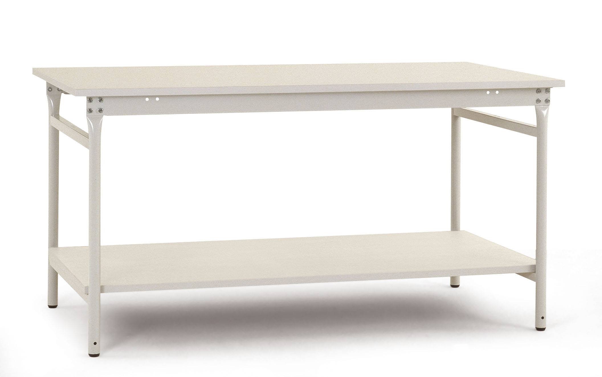 Manuflex BB5227.7035 1500 x 800 x 780 mm, stationary side table base plate plastic with the intermediate bottom RAL 7035