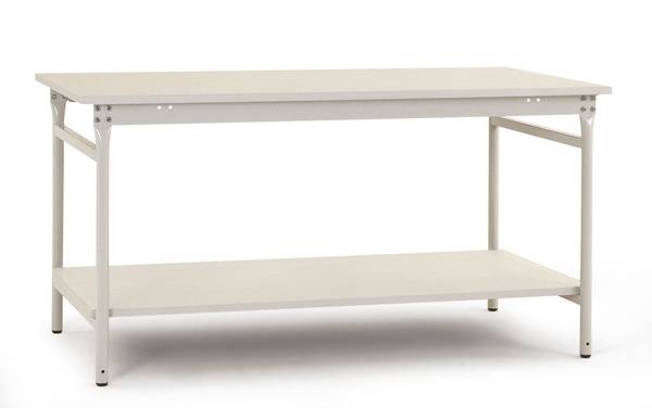 Manuflex  BB5227.7035    1500 x 800 x 780 mm, stationary side table base plate plastic with the intermediate bottom RAL 7035 light gray    Light grey