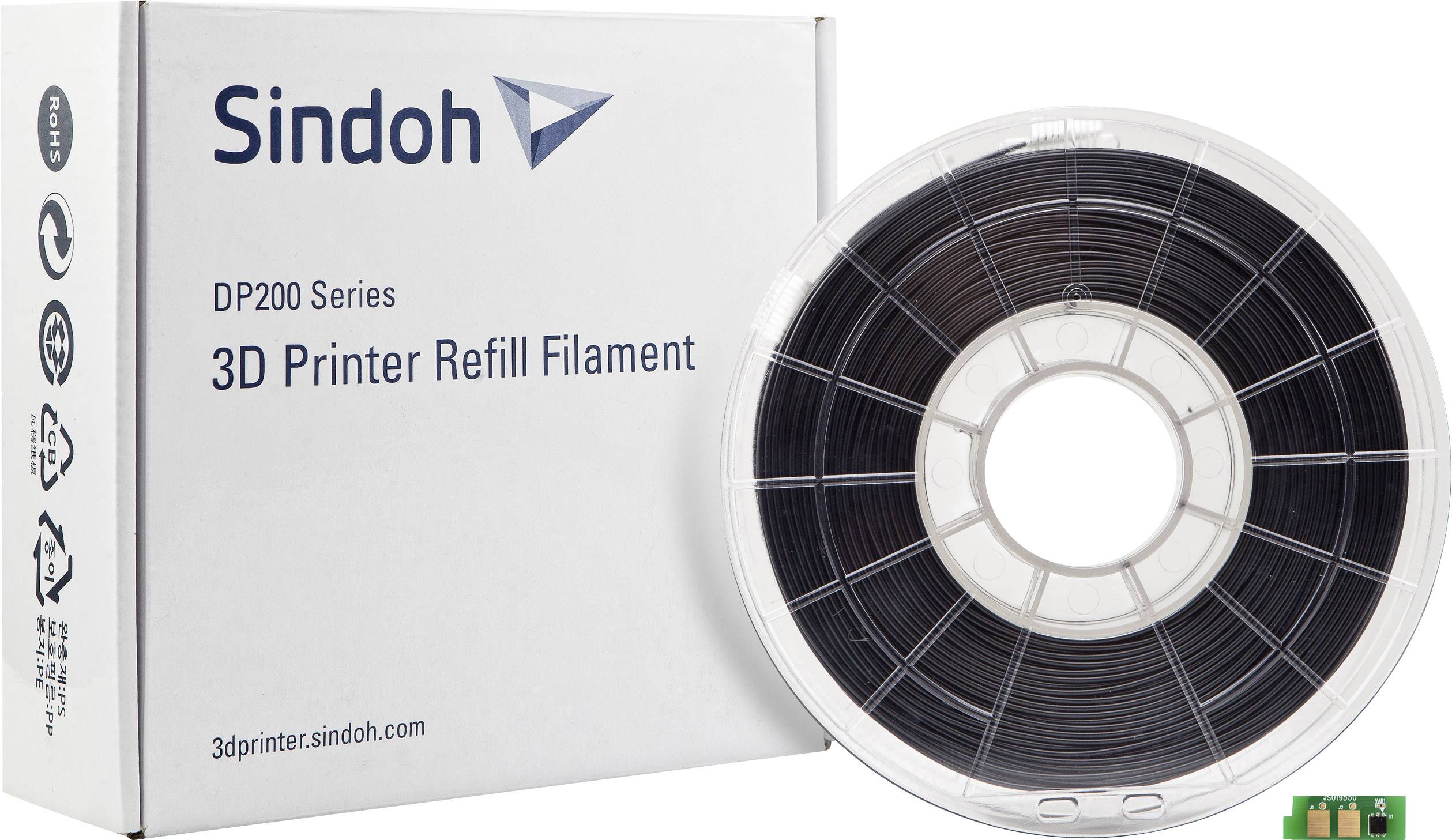 Sindoh 3DP200PBK-R Refill Filament PLA 1.75 mm 700 g Black 1 pc(s)-0