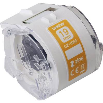 Brother label cassette, model CZ-1003, 19 mm, with ZINK Zero Ink technology.