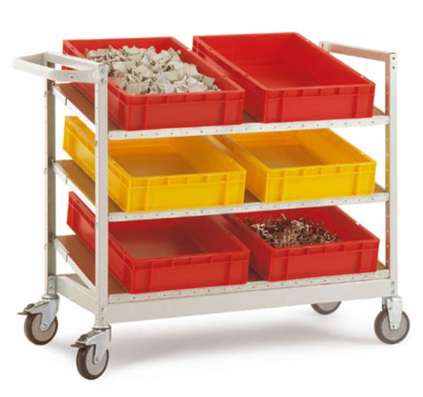 Manuflex TV3371.0001 EU-container trolley Brake Steel plate powder-coated Load capacity (max.): 250 kg Grey, Green