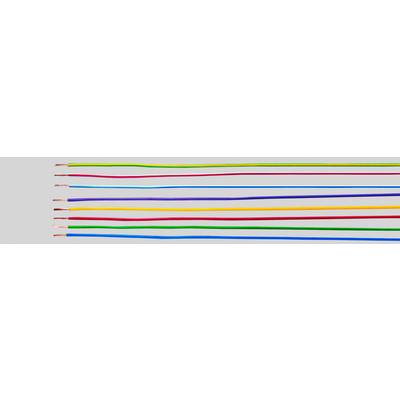Eight wires of different colours (red, green, yellow, blue, purple) lie parallel to one another on a grey background.